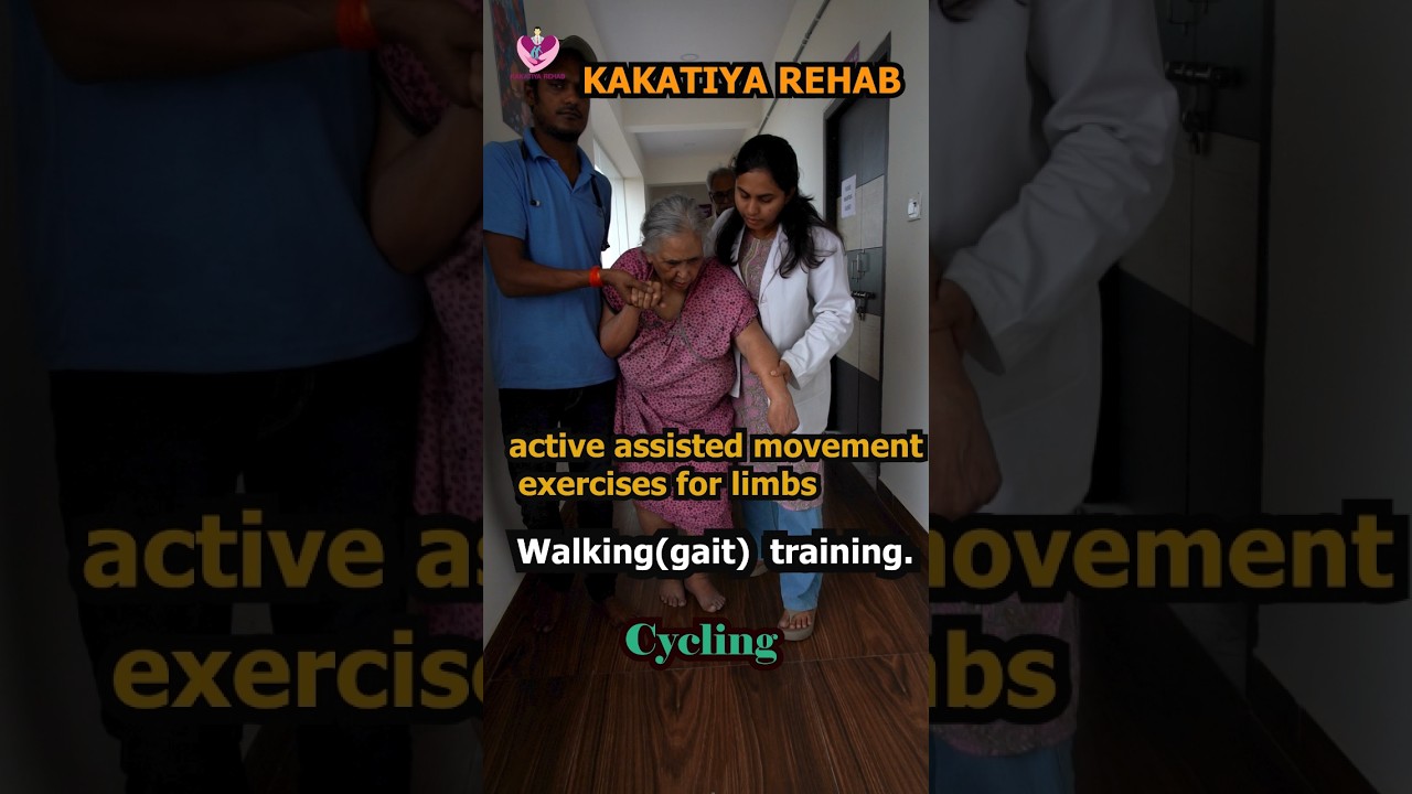 Kakatiya rehab Cycling, active assisted movement exercises for limbs hand ,Walking(gait)  training.