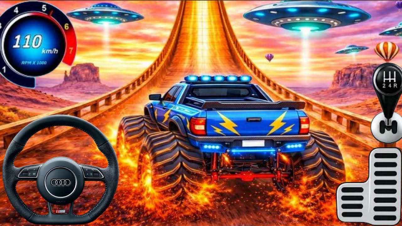 GT Monster Truck Racing Stunts || 4×4 Ultimate Car Stunt GT Racing ||Android Gameplay #15#monster 
