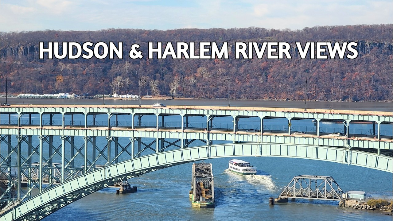🔴NYC LIVE CAM 🚆Amtrak Trains Along the Hudson River + City Sounds ASMR