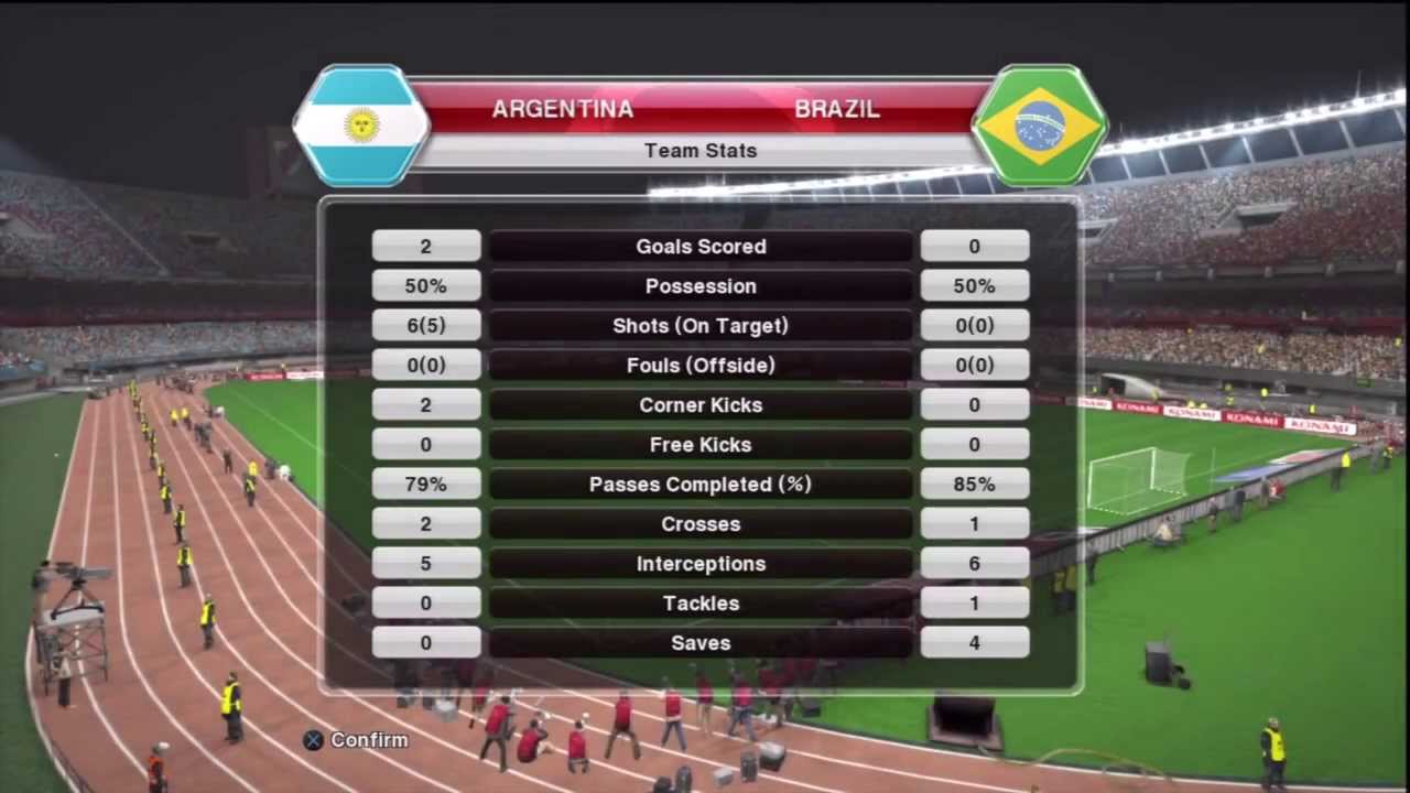 Pro Evolution Soccer 2014 (PES 2014) - Argentina v Brazil gameplay