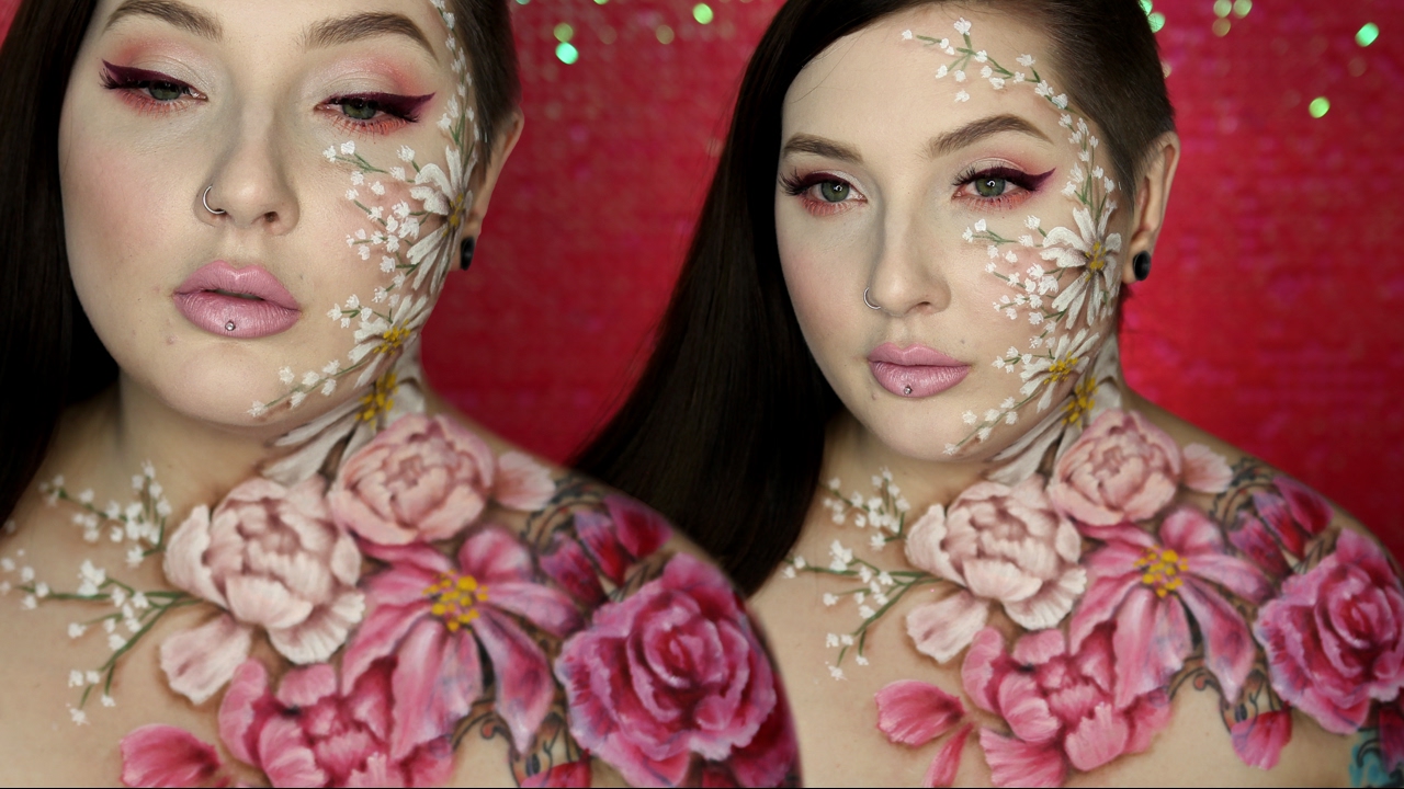Valentine's Day Flower Body Paint & Makeup Tutorial w/ Alex Faction
