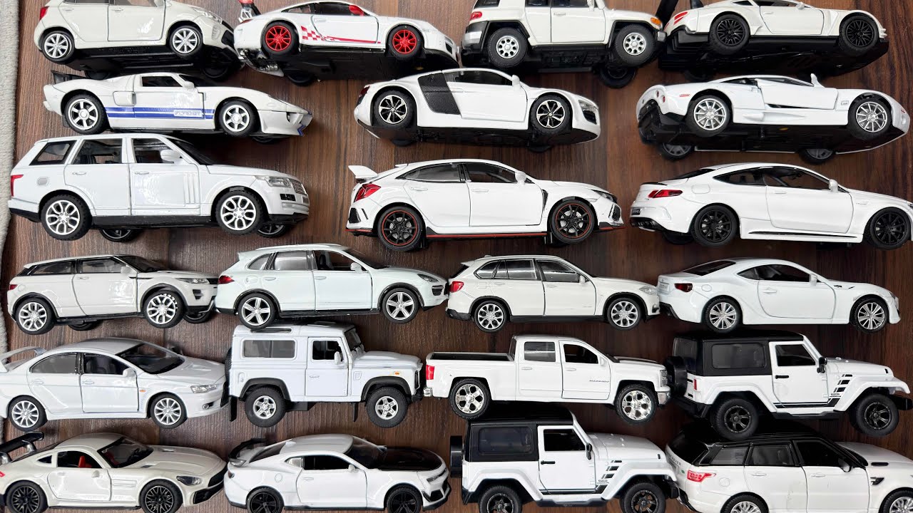 New White Colors Toy Cars Collection From The Floor