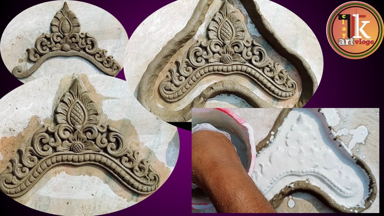 Latest Clay Art design, how to make mukut.सर का मुकुट कैसे बनाया जाता। How to make pop mould.