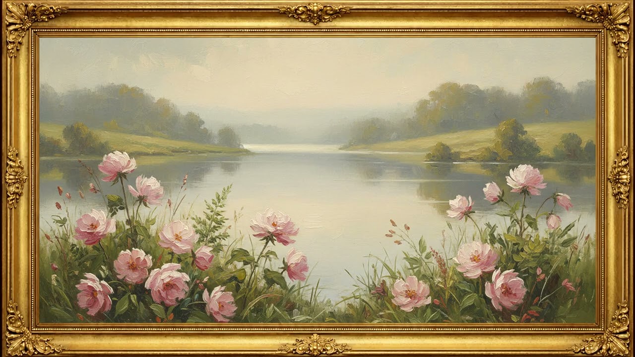 Vintage Oil Painting 🌸 | Romantic Floral Landscape Art | 4K Framed TV Art Screensaver