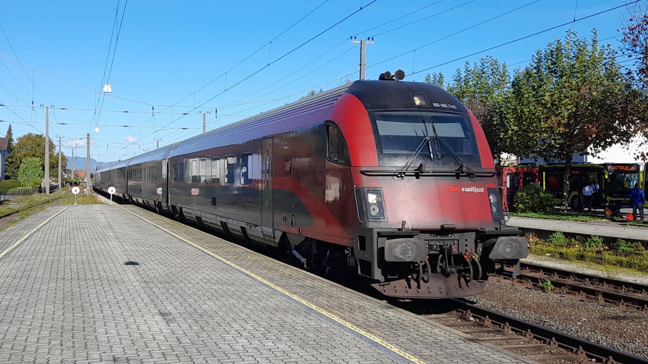 2 Railjet Durchfahrten am Bahnhof Götzis mit ÖBB 1116 200 