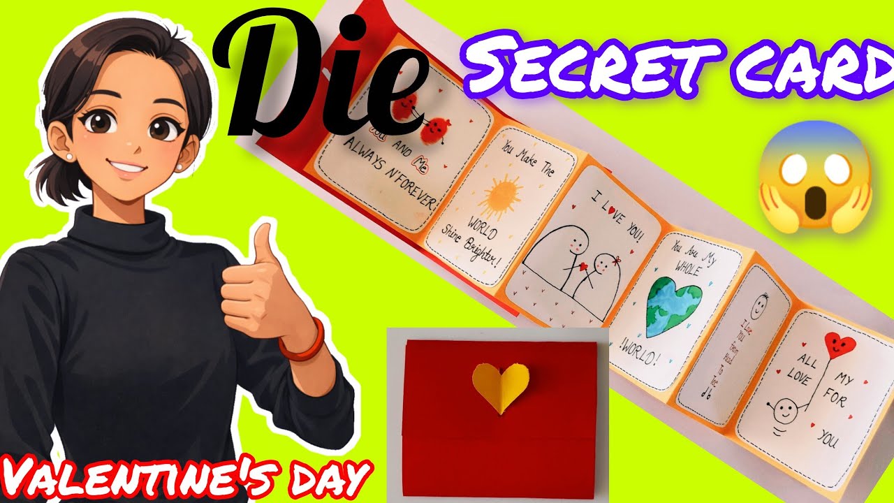 Die beautiful secret gift card for your loved ones  to give on his/her valentine's day 