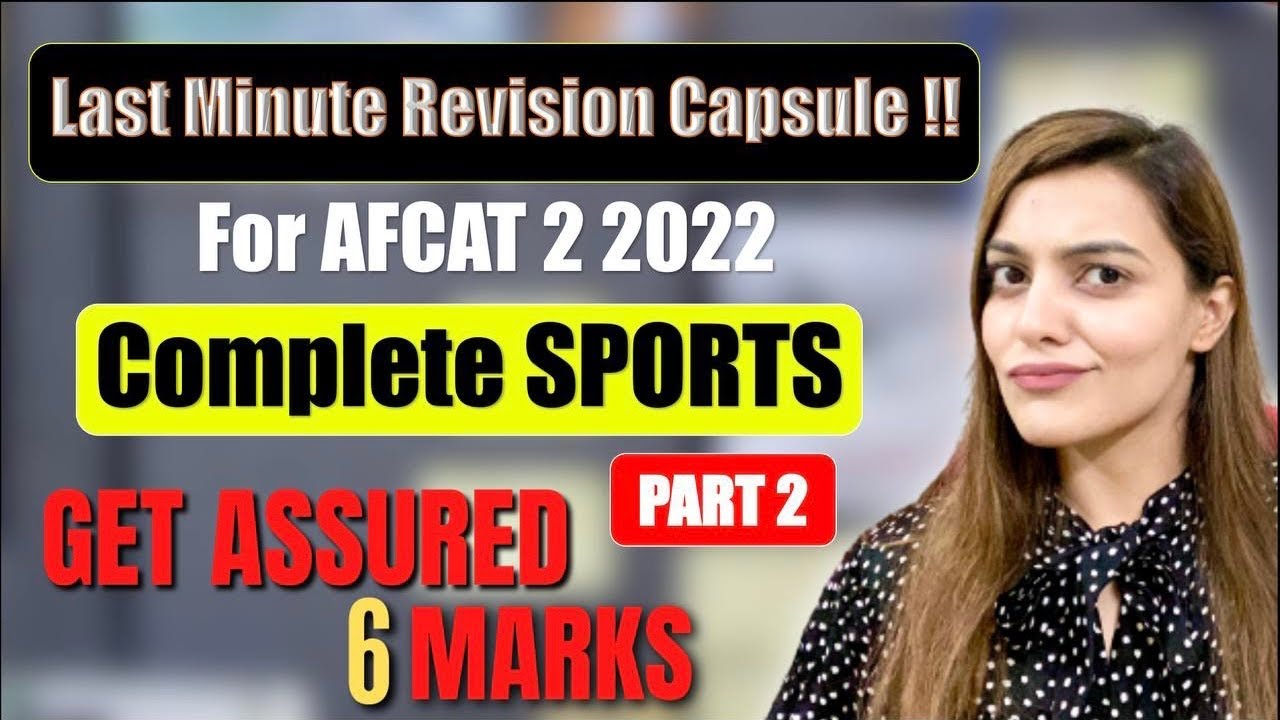 6 Marks in AFCAT from this Video | AFCAT GK on Sports Part 2 by Vaishalli