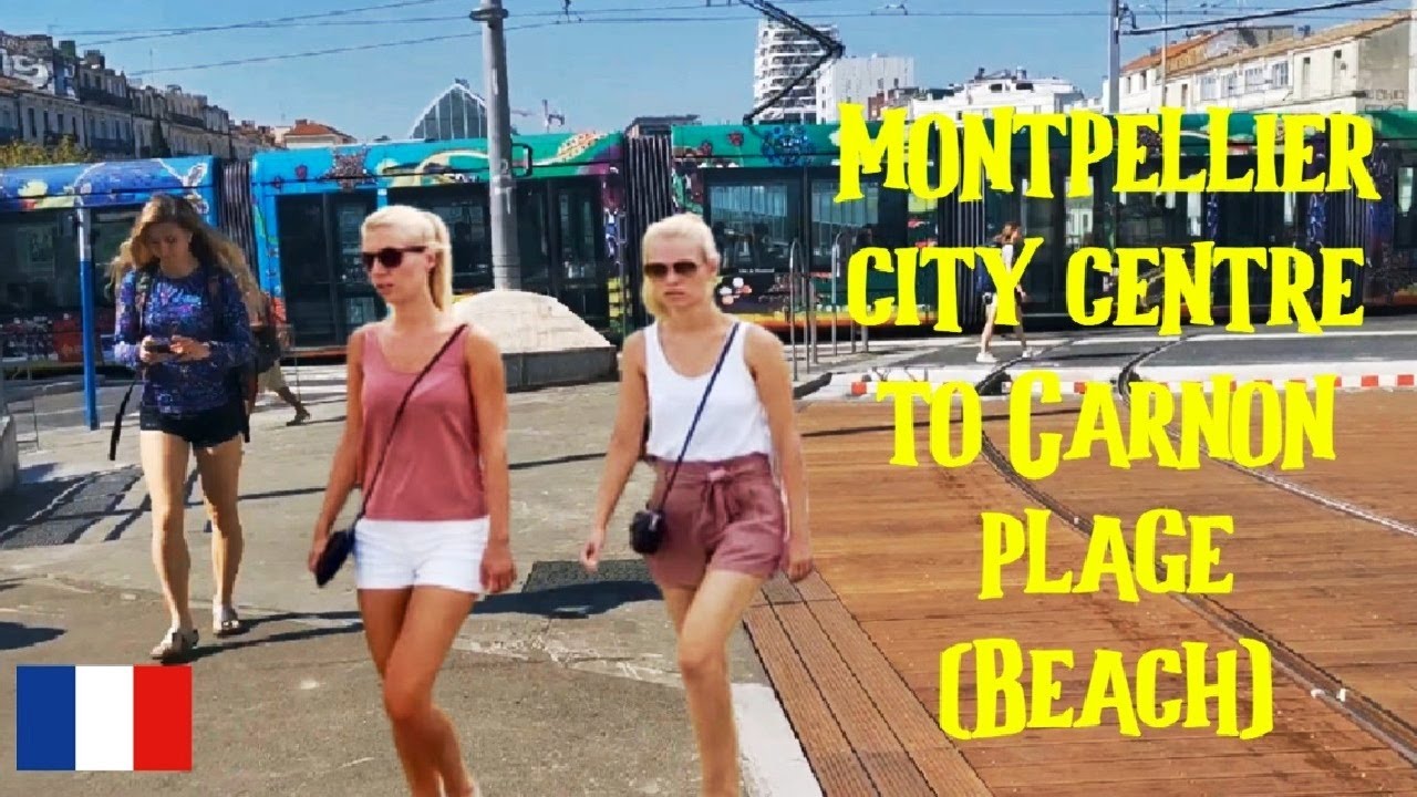 Montpellier city centre to Carnon plage (Beach) tramway ligne 3 Montpellier, 𝐅𝐫𝐚𝐧𝐜𝐞 4K