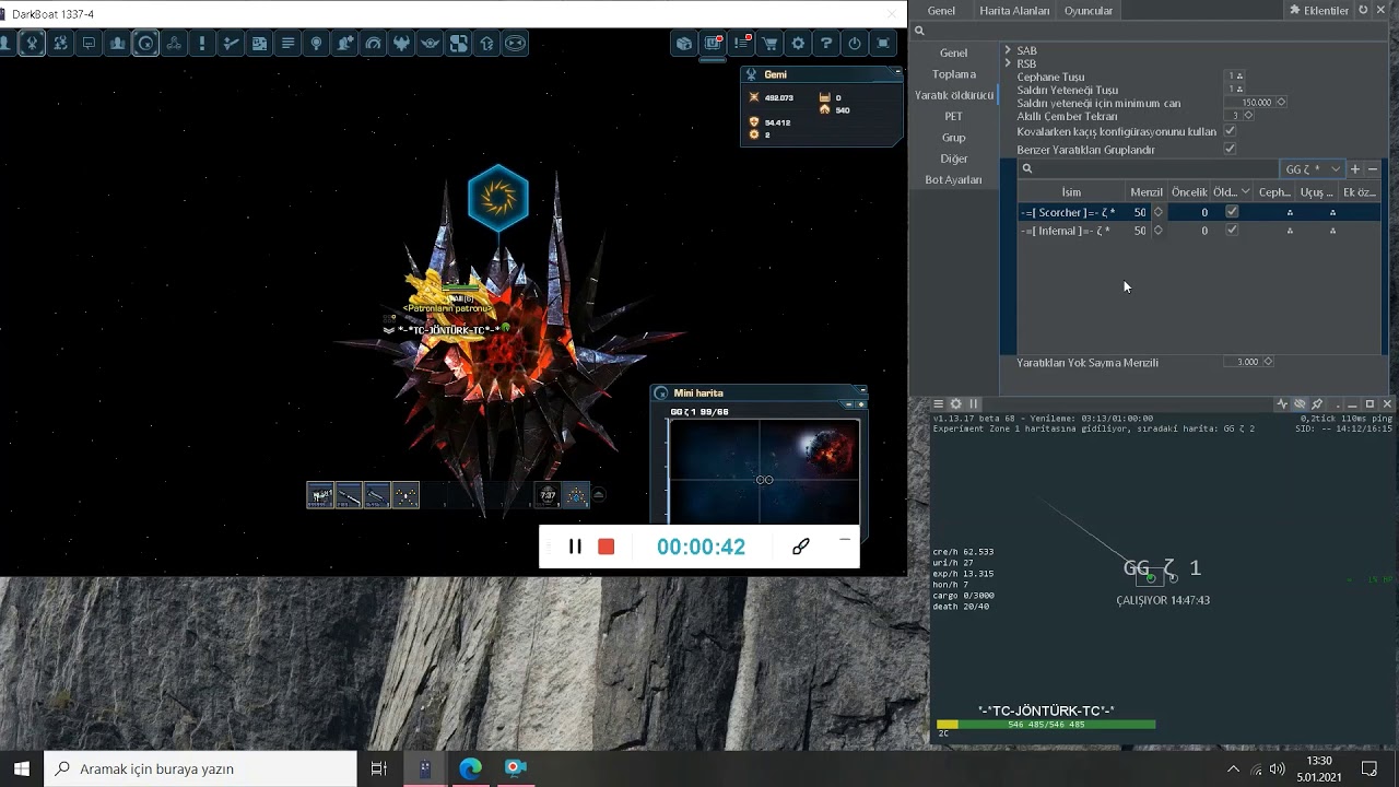 Darkorbit Kapı Yapma Botu Darkbot &uuml;cretsiz kullanım (ZETA,ALPHA,BETA VB.)