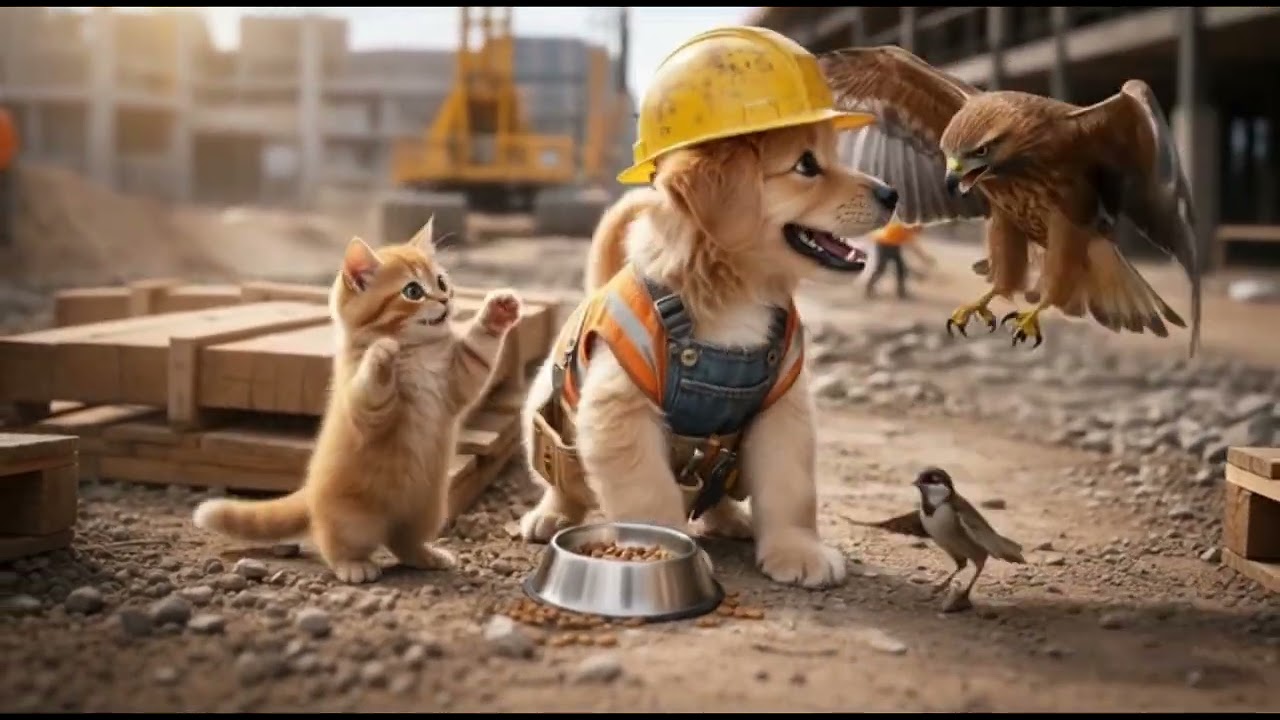 Hungry Puppy and His Friend,