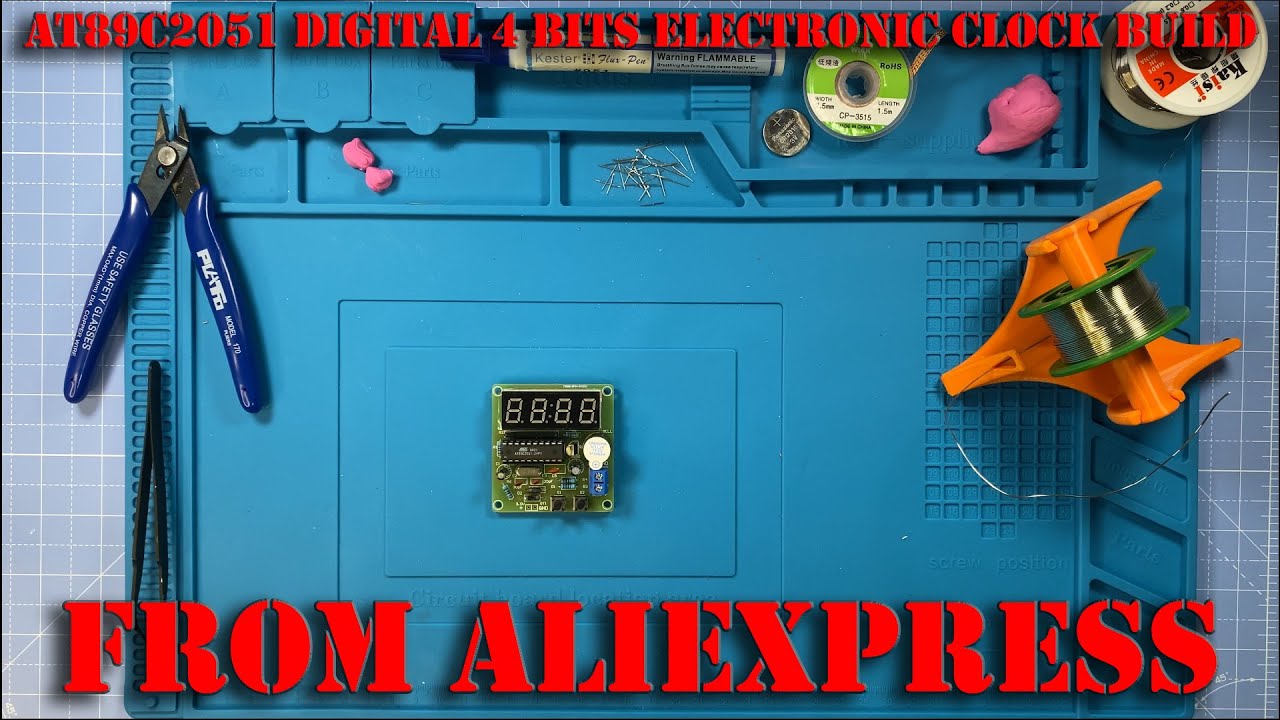 AT89C2051 DIGITAL 4 BITS ELECTRONIC CLOCK BUILD #AliExpress