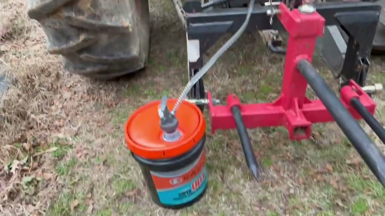 How to Add Hydraulic Oil to Tractor - Bucket Pump! 