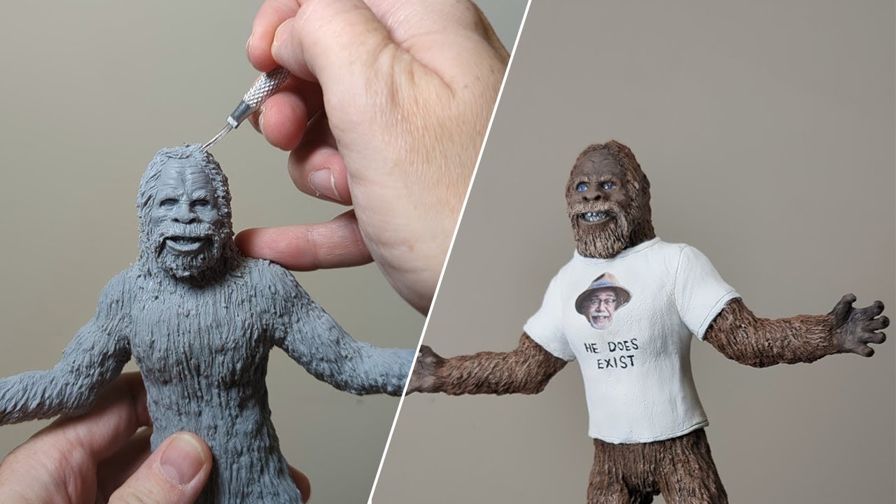 Sculpting Bigfoot/Harry with a twist. (Satisfying video #Timelapse).