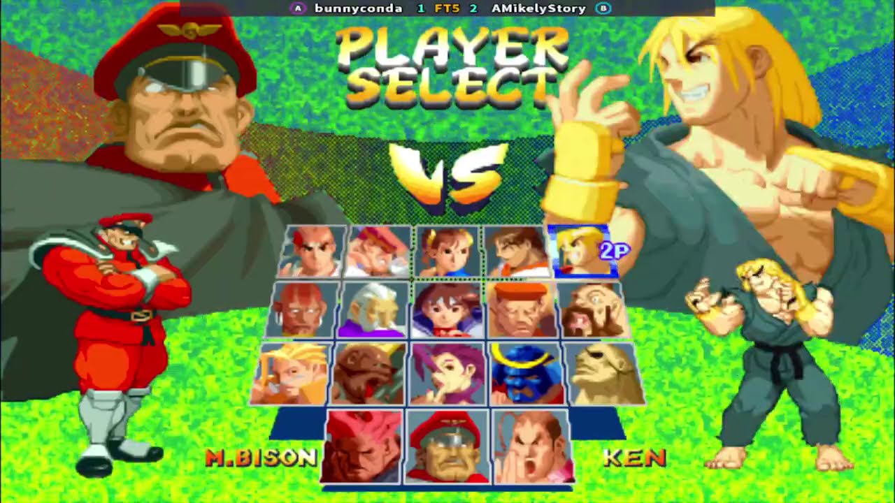 Bison é quebrado nesse jogo? - Bunnyconda 🇺🇸 VS 🇺🇸 AMikelyStory FT5 - Street Fighter Alpha 2