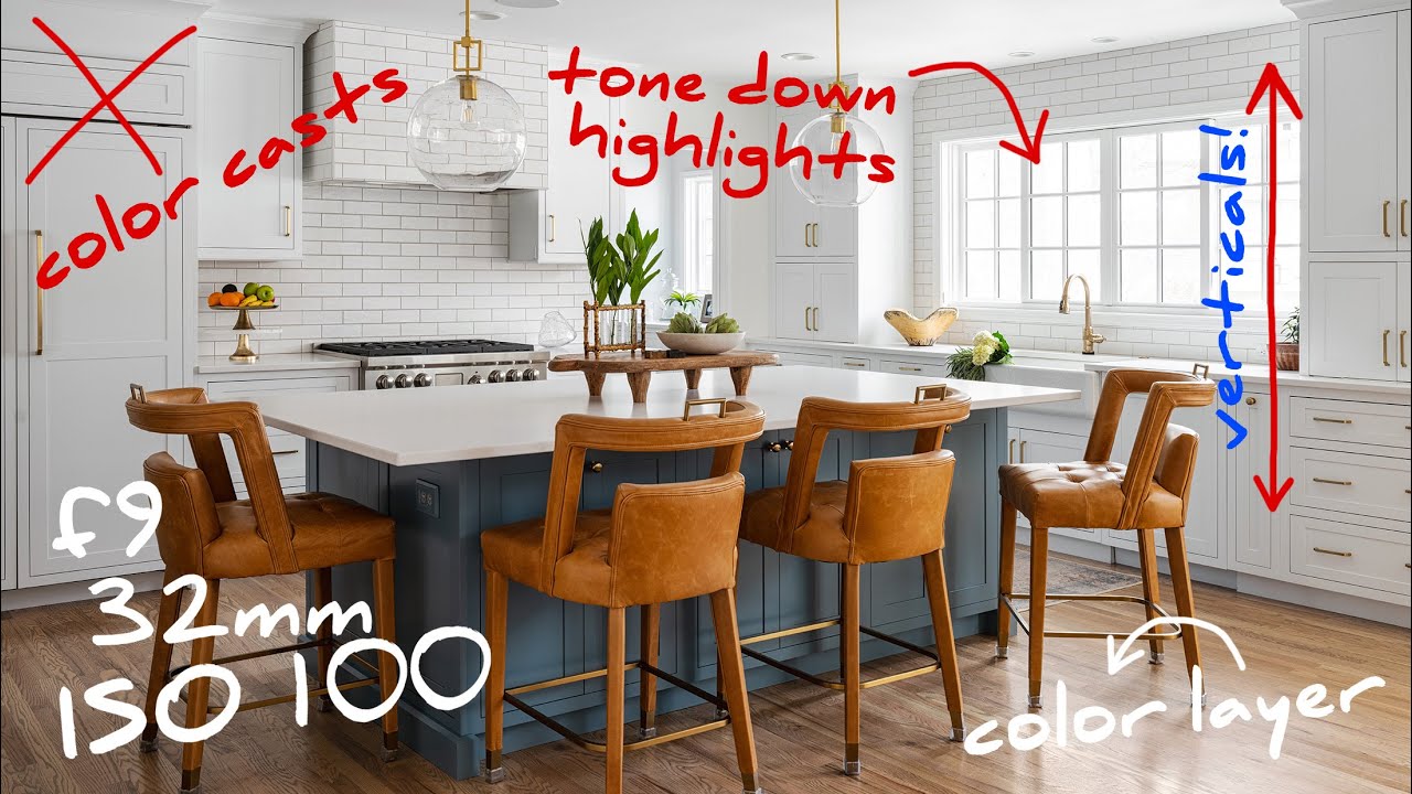 Interior Design Kitchen Photography Tutorial - Photographing & Editing