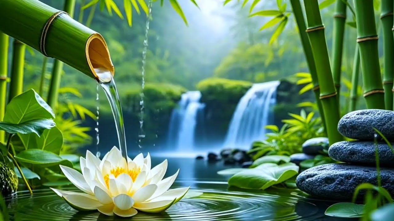 Bamboo Water Sounds and Relaxation Music for Sleep, Study, and Calm