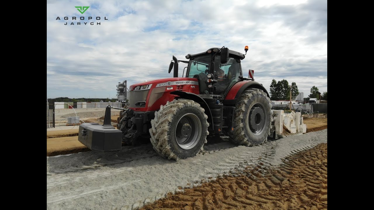 MF 8737 S 💪🚜 Massey Ferguson na Budowie 💪😍 370 KM 💪 Stabilizacja Gruntu 🚜