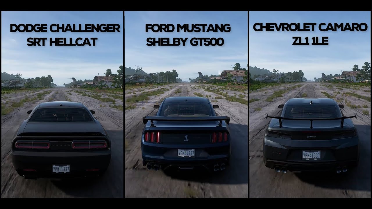 Forza Horizon 5 - Drag Race: Challenger vs Camaro vs Mustang