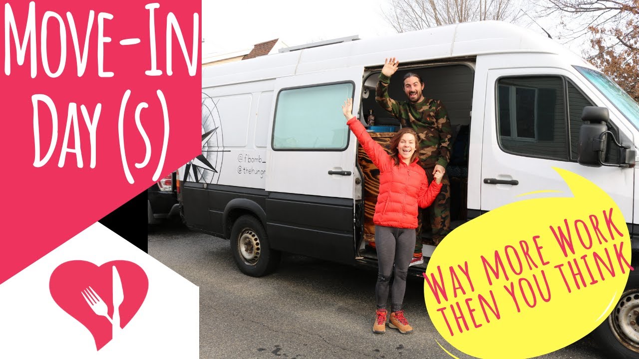 The Struggle of Downsizing to VanLife - Moving into our Sprinter Van | FnA Van Life