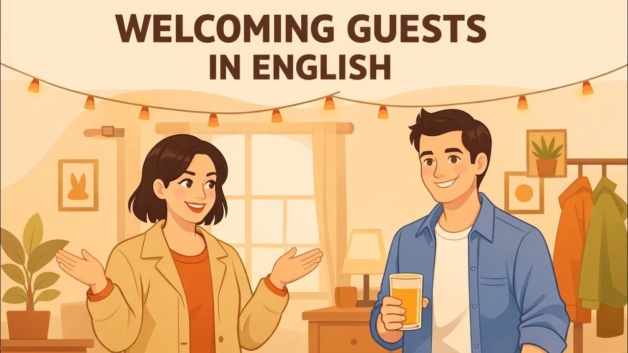 How to Welcome Guests in English | English Podcast | Real Home English Conversations (A1–A2)