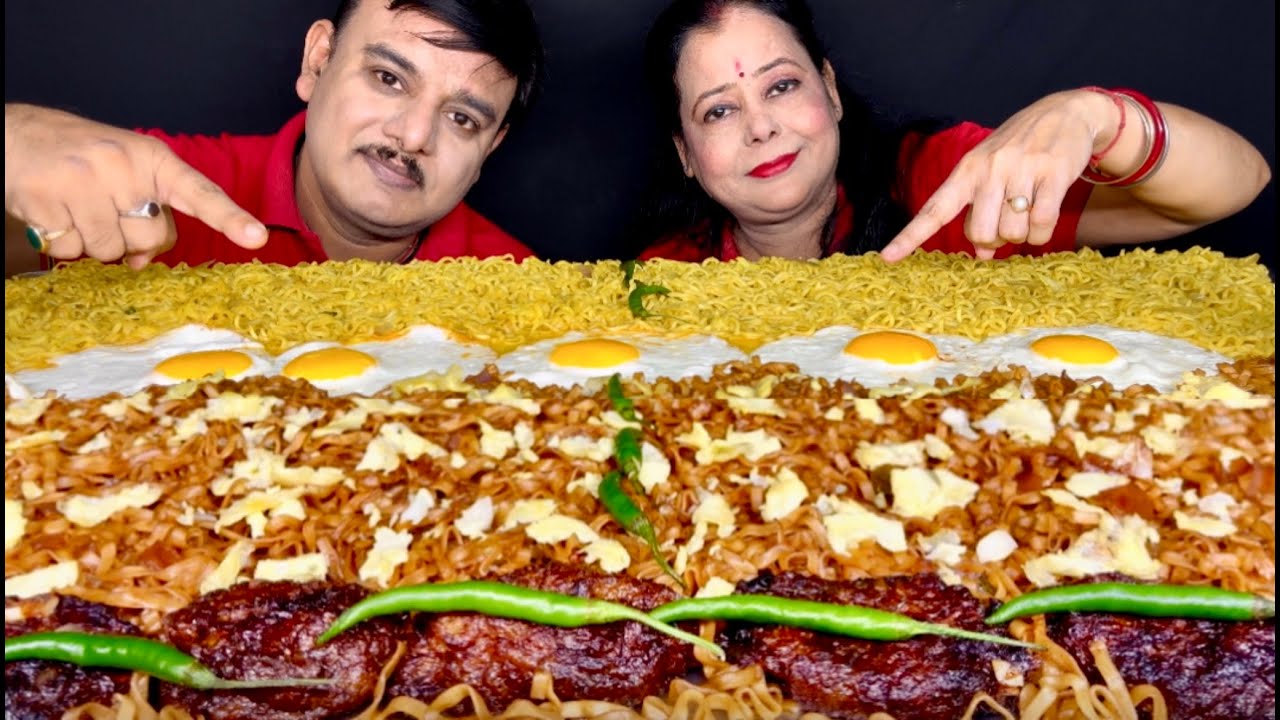 SPICY🔥🌶NOODLES EATING|MASALA MAGGI BLACKBEAN NOODLES SUNNY SIDEUP EGG CHALLENGE#food#asmr#viralvideo