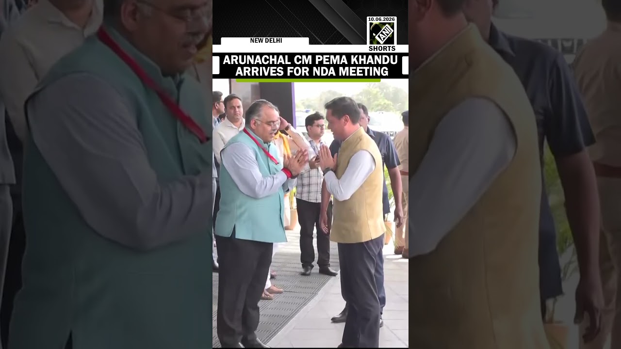 Arunachal CM Pema Khandu Reaches Bharat Mandapam for NDA Leaders' Meeting