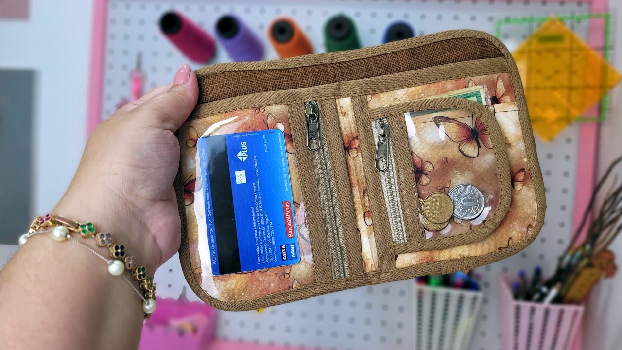 💟COMO costurar uma carteira linda🪡  molde gratuito 
