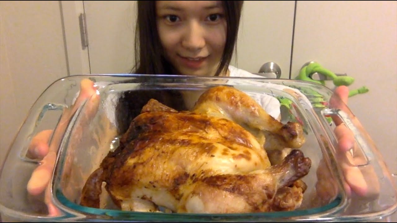 【吃播】一整只烤肥鸡&鸡肉串&猪肉串 [Eatings Show] A whole roasted chicken&meat sticks/Mukbang