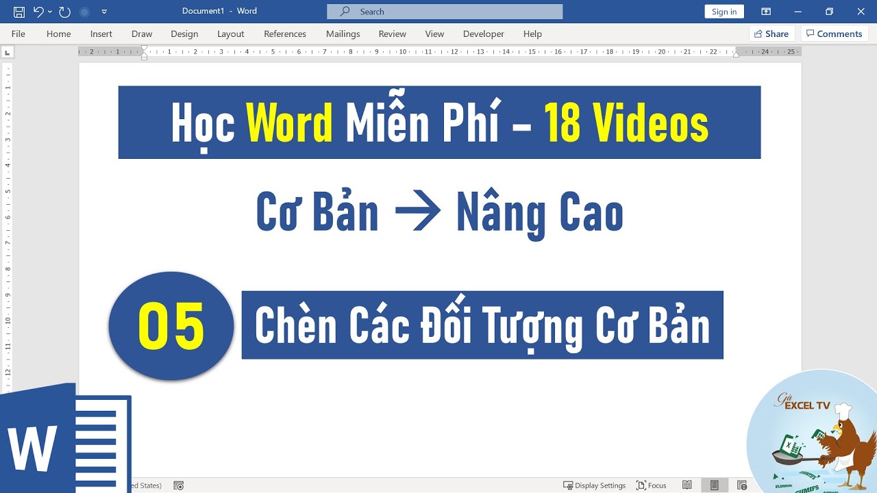 Tự học Word từ cơ bản đến nâng cao | Bài 05 Chèn các đối tượng cơ bản