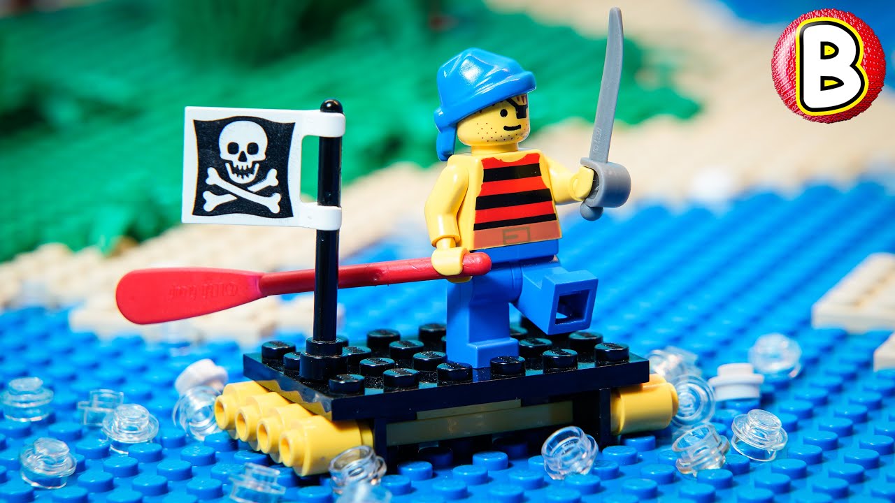 LEGO Pirates 1733 | 1713 Shipwrecked Pirate | Stop Motion Review