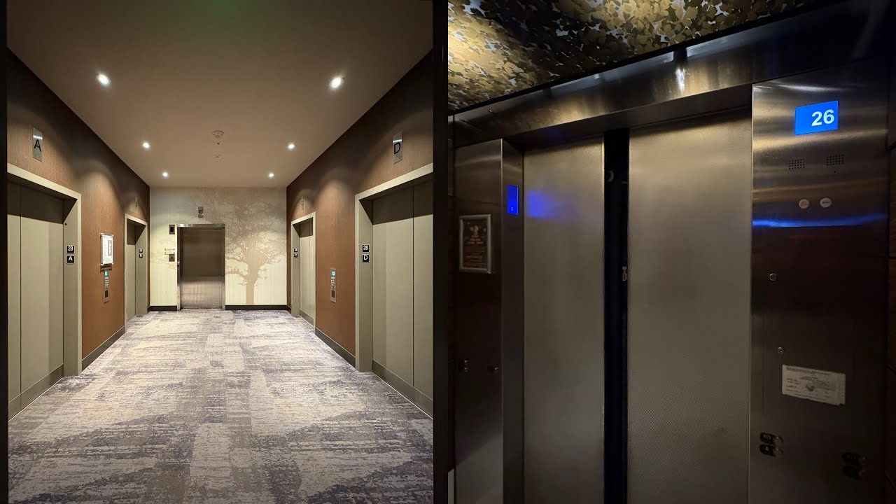 Скоростные лифты OTIS Compass Traction Elevators | 100 Van Ness Apartments | Сан-Франциско, Калиф...