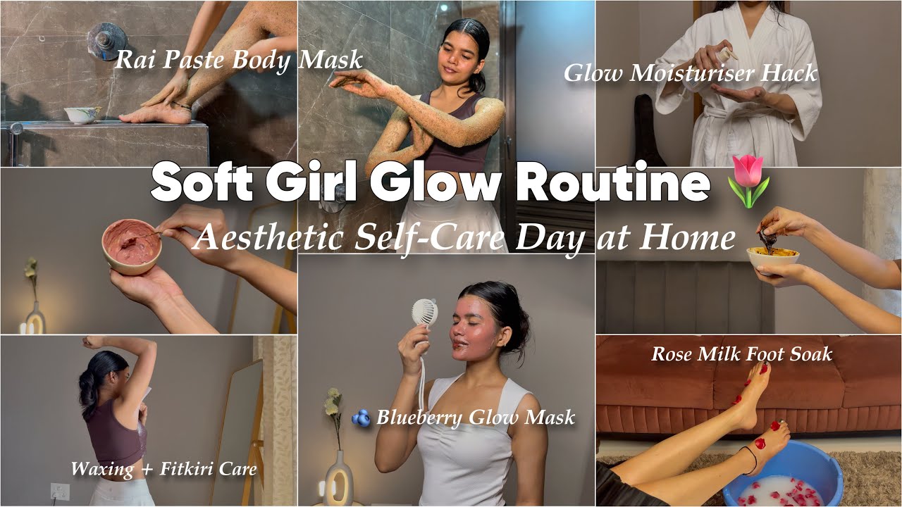 Soft Girl Glow Routine 🌷 | Aesthetic Self-Care Day at Home | #vlog | Mishti Pandey