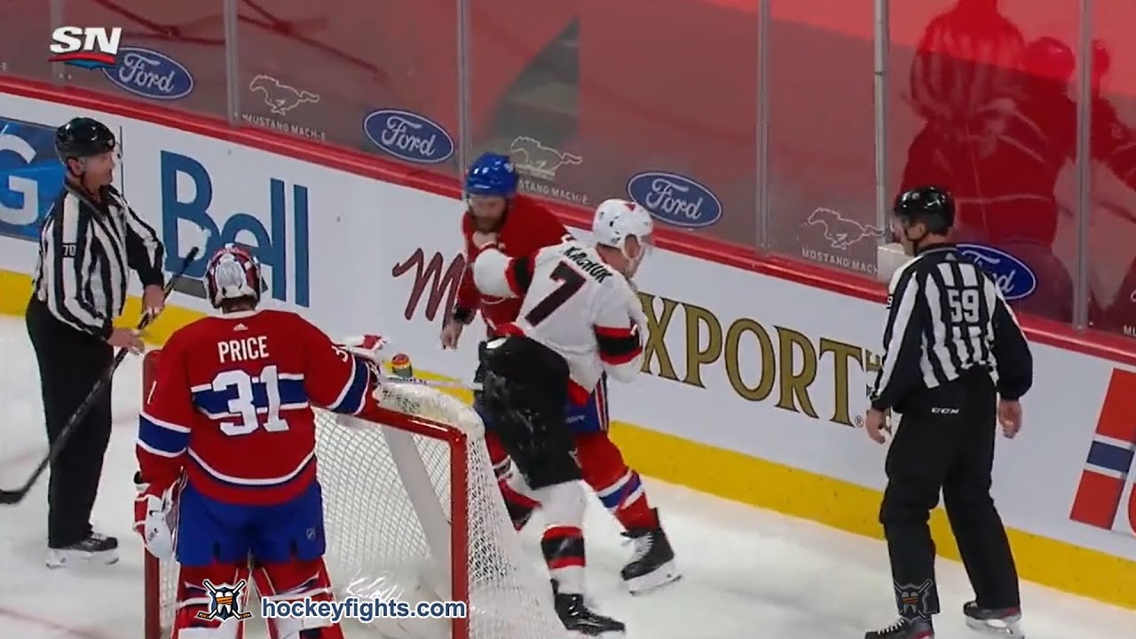 Brady Tkachuk vs Shea Weber Apr 3, 2021