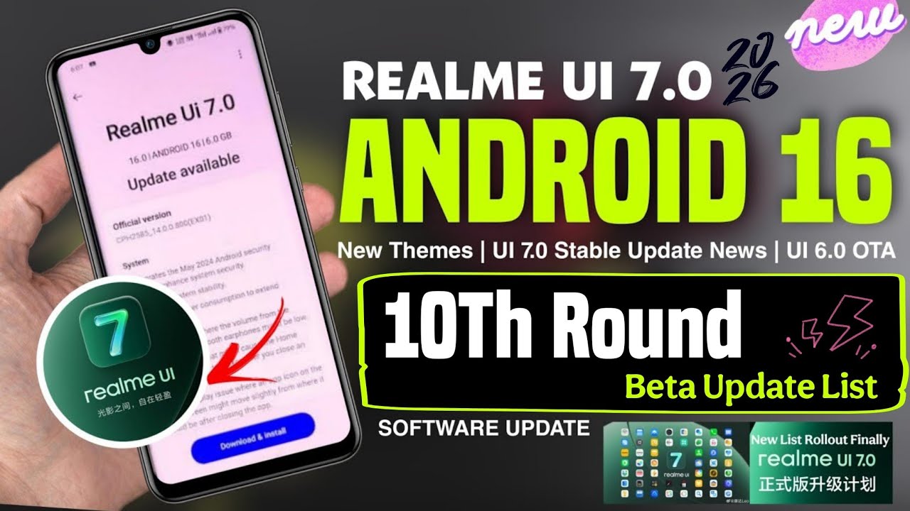 Realme UI 7.0 - 10th Round Beta Update Complete List | Realme January 2026 Android 16 Update List 📱