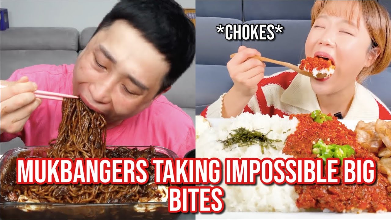 mukbangers taking IMPOSSIBLE big bites
