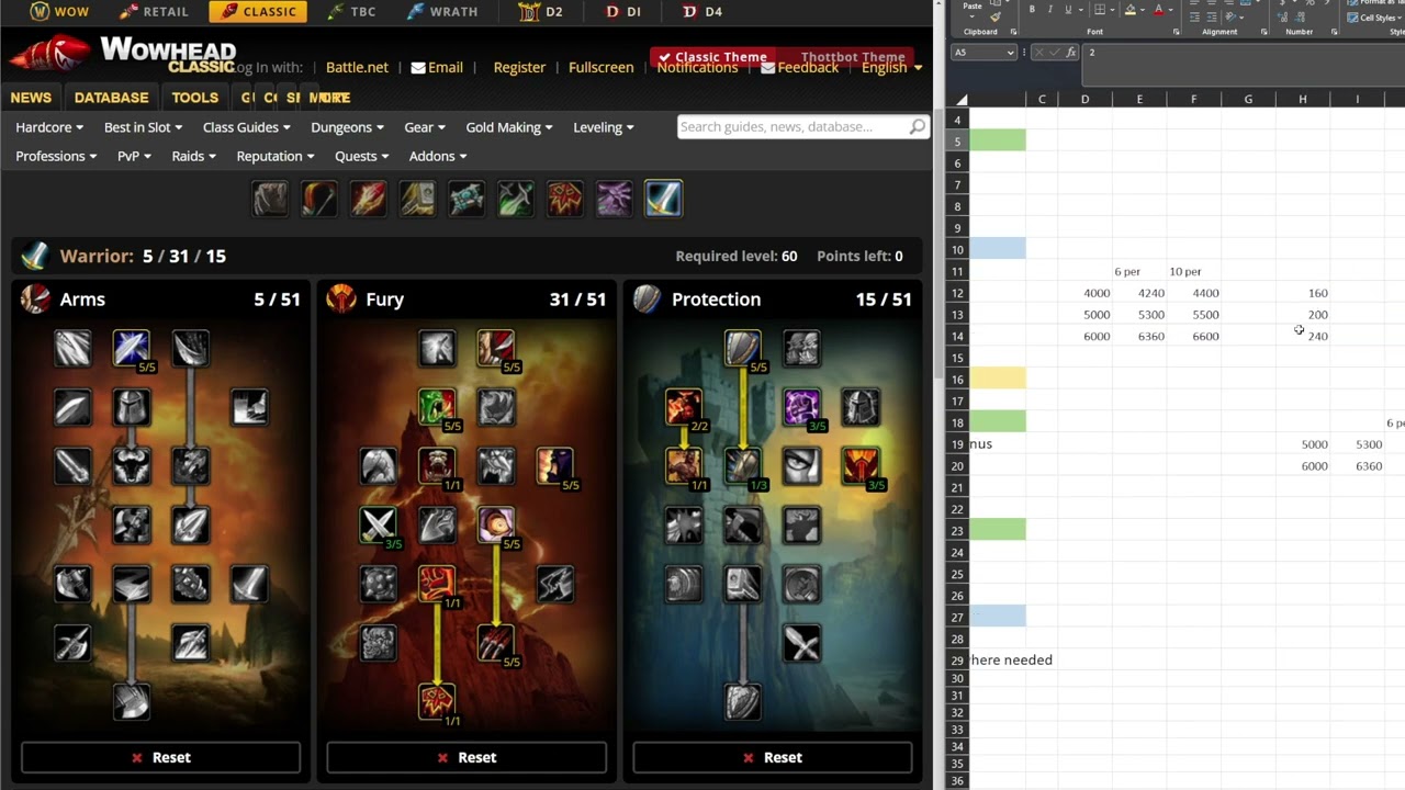 WoW Classic Era Warrior Tank Talents
