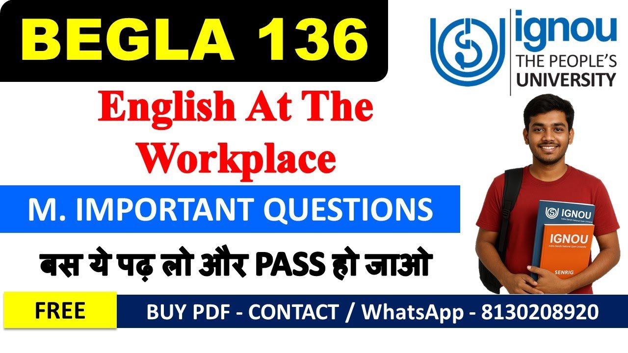 BEGLA-136 Most Important Questions with Answers | English at the Workplace | IGNOU Exam Guide