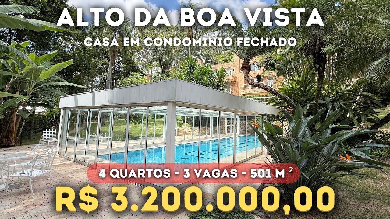 CASA EM CONDOMÍNIO FECHADO NO ALTO DA BOA VISTA - R$3.200.000,00