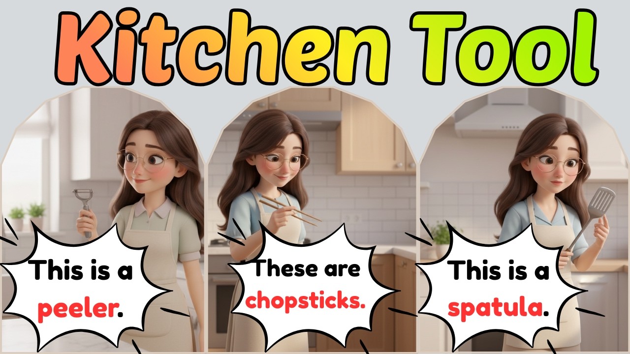 Kitchen Tools in English (Fast → Slow) | Beginner English Practice