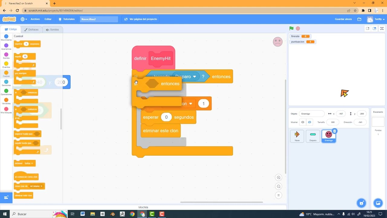 Juego de naves con Scratch 3/5