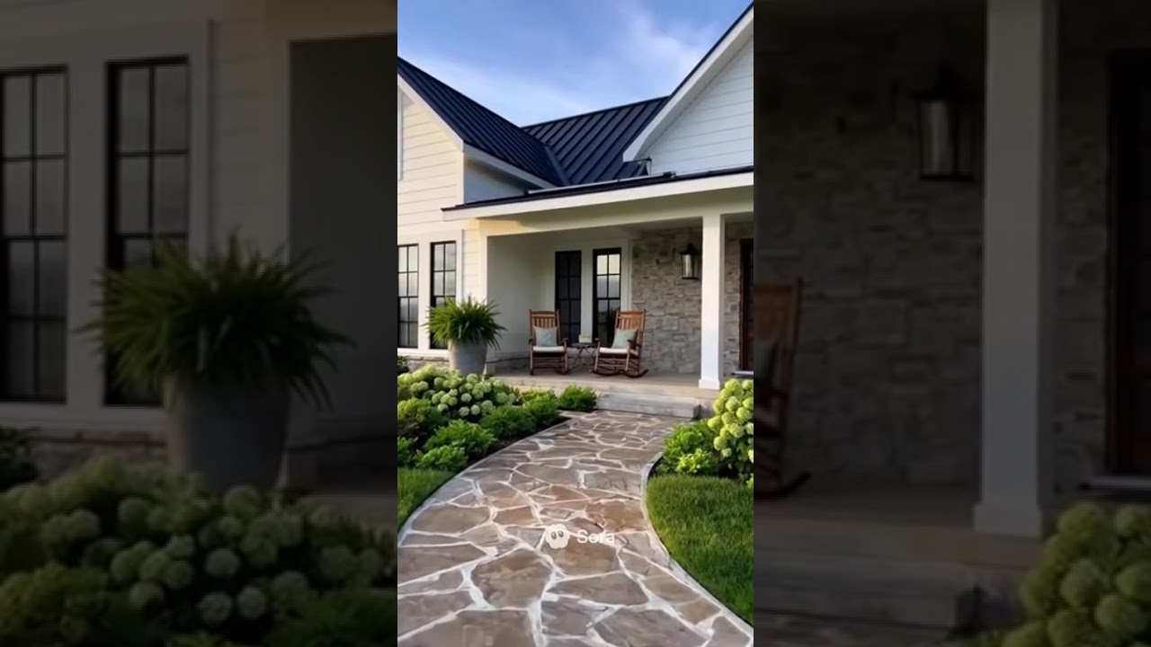 ✨ Joanna Gaines Charming  modern farmhouse exterior🏡 #casaconalma #shortvideo #youtubeshorts #home