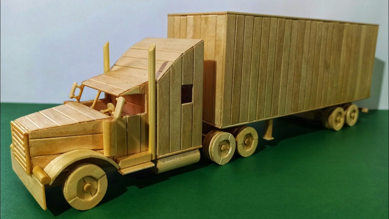 como hacer un CAMION,TRAILER con palitos de helado