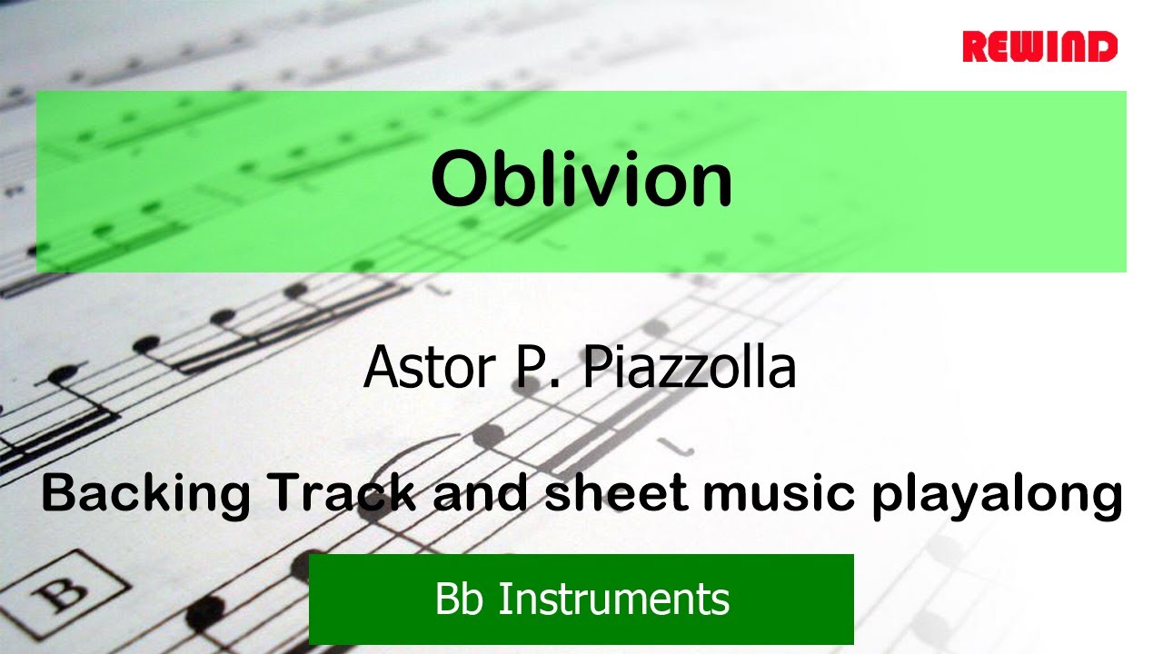 Oblivion : Astor Piazzolla : Bb Instruments Playalong Backing Track