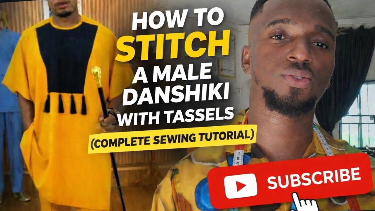 Complete Sewing Guide: How to Stitch a Male Danshiki with Tassels  & Shoulder Zip. #diy 