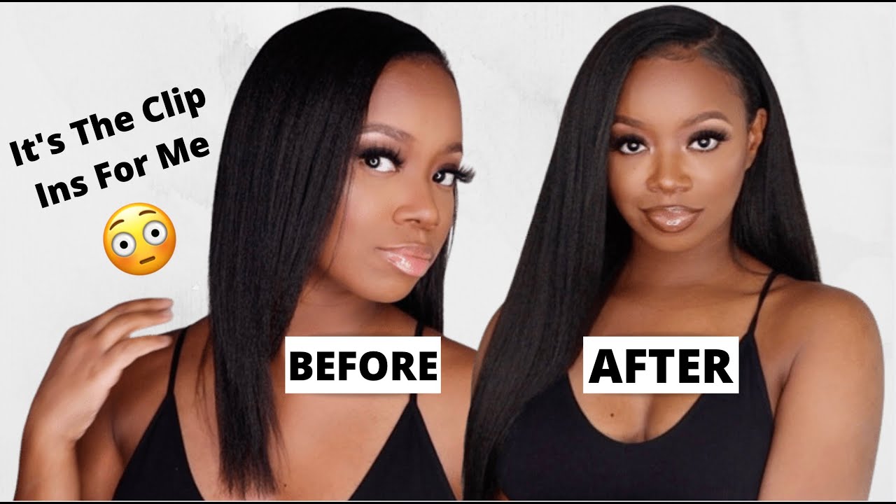 Watch Me Transform My Hair With Better Length Kinky Straight Clip Ins