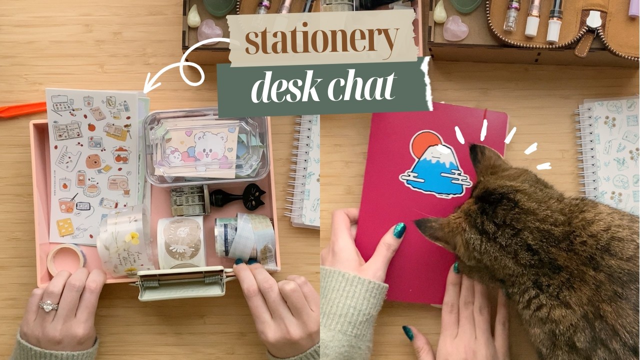 Stationery Desk Chat 📚 Journal Habit Tracking, Travel Journal Essentials, Winnie's Channel Debut 🐈