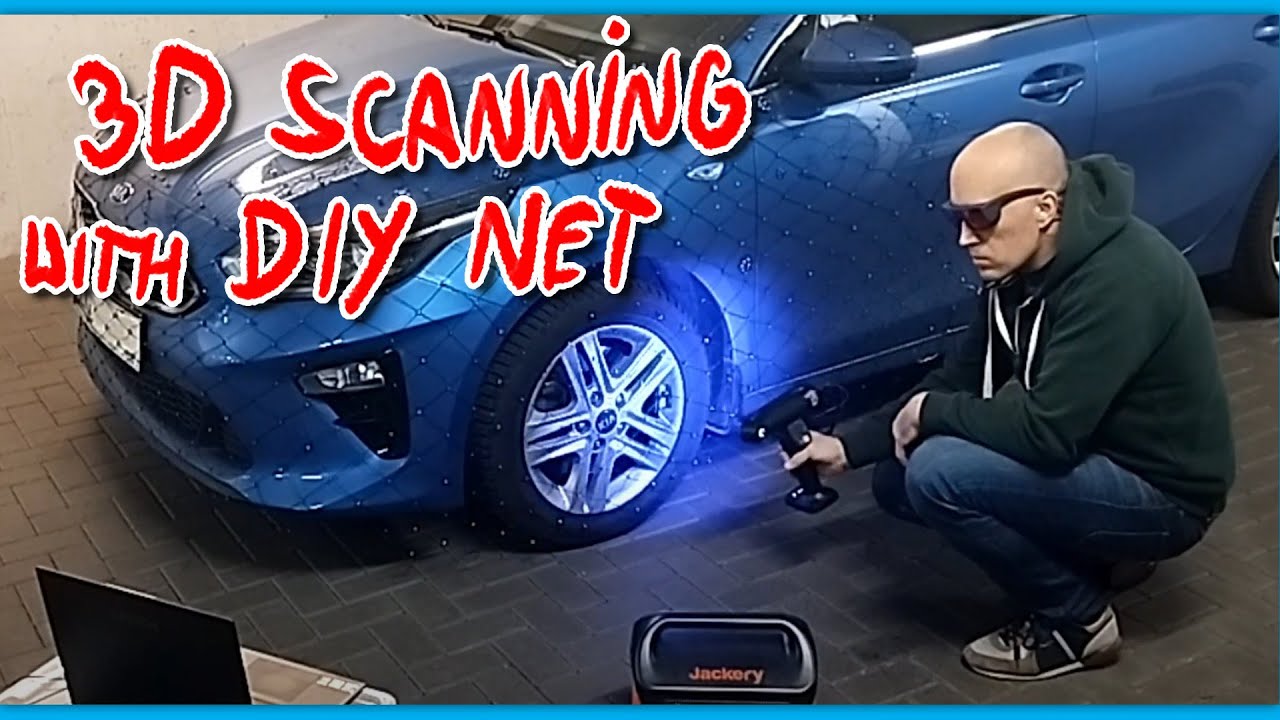DIY 3d scanning NET used with RaptorX laser scanner on KIA car