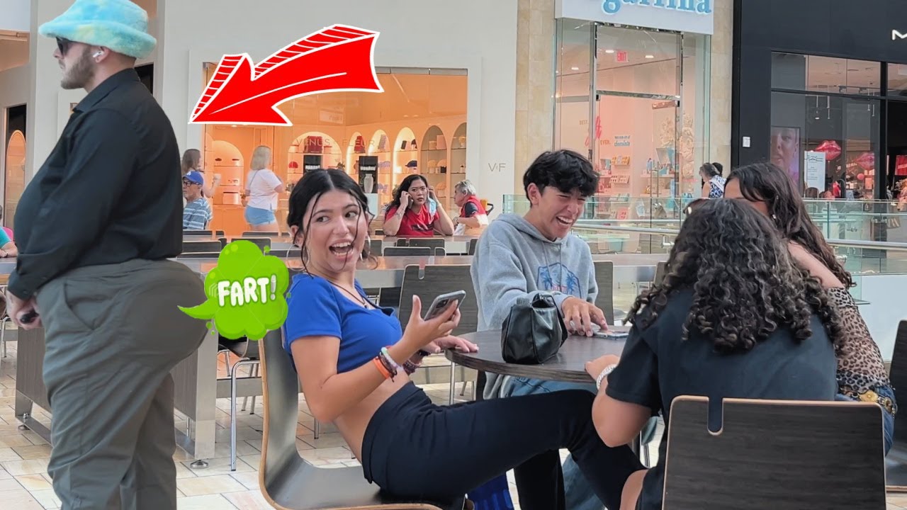 Fat Business Man With Big Butt Farts In Women's Faces At The Mall!!!