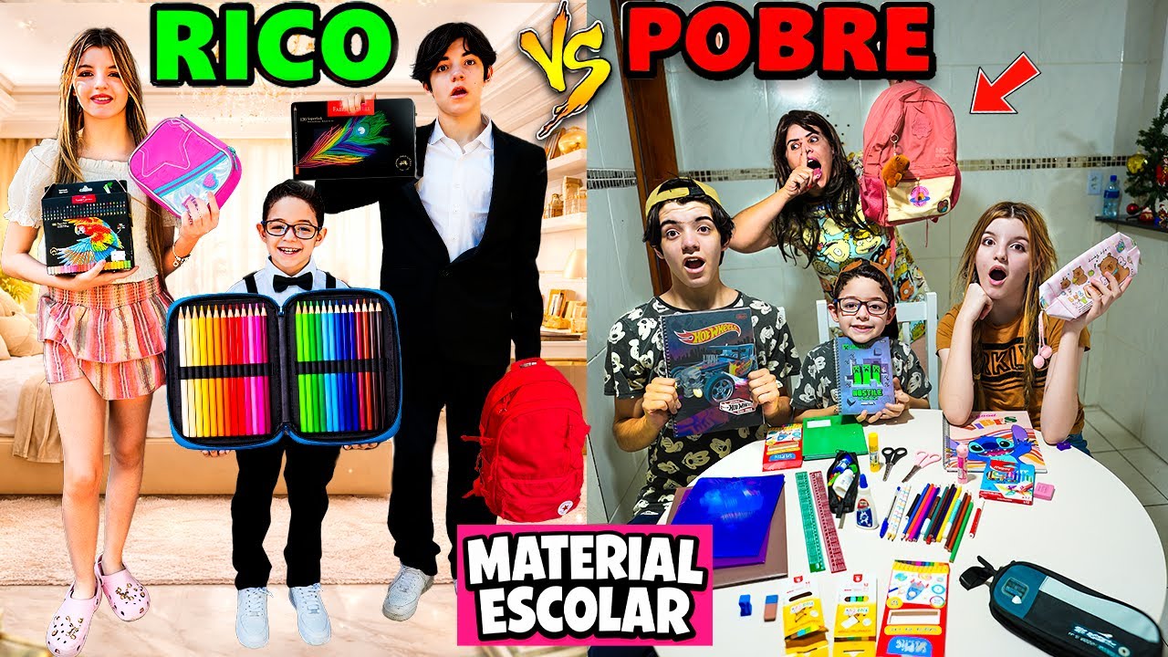 RICO VS POBRE MATERIAL ESCOLAR 2026 😱