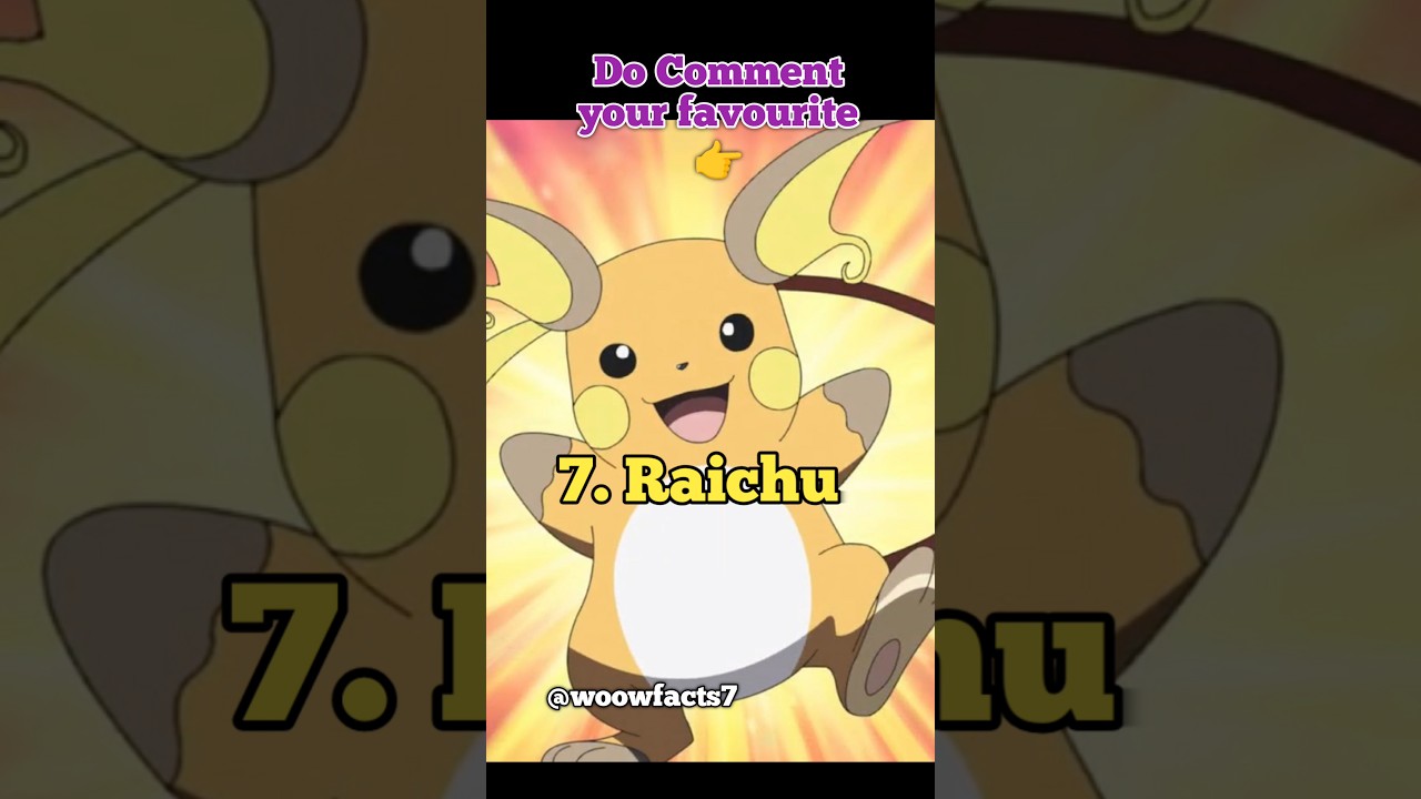 Top 10 Most Powerful Electric Type Pok&eacute;mon ⚡ 😱 | Woow Facts #top10factsshorts #shorts #top10